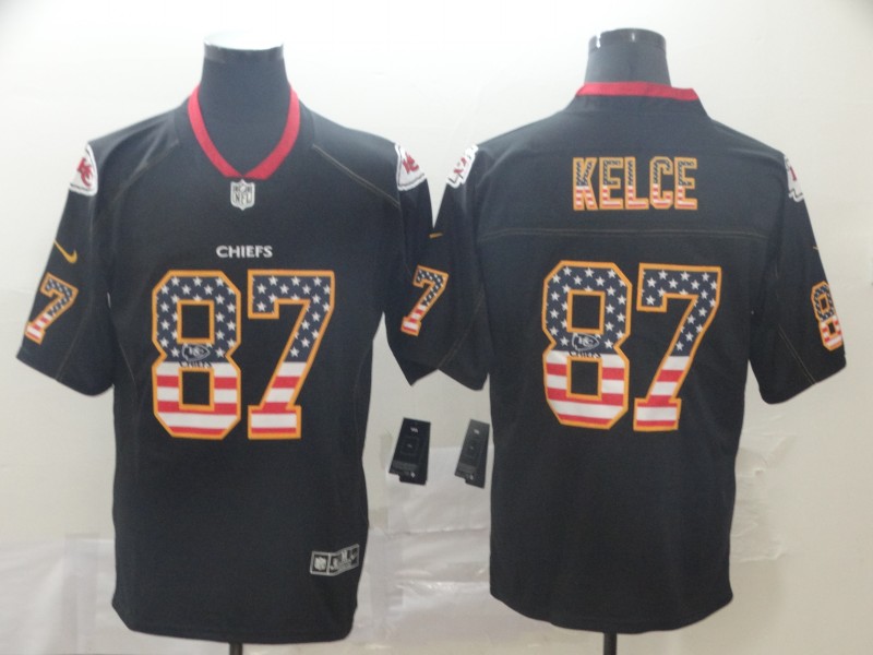 Men's Kansas City Chiefs Travis Kelce #87 Black Alternate Jersey